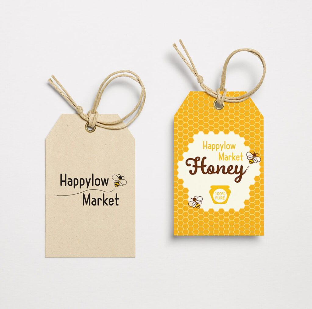 Happylow Market honey label